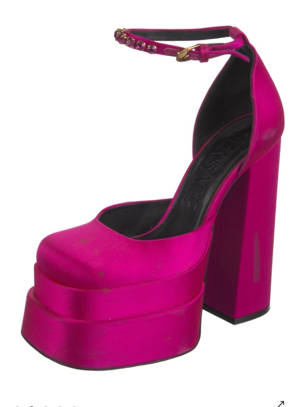 Versace Fuchsia Platform Ankle-Strap Pumps